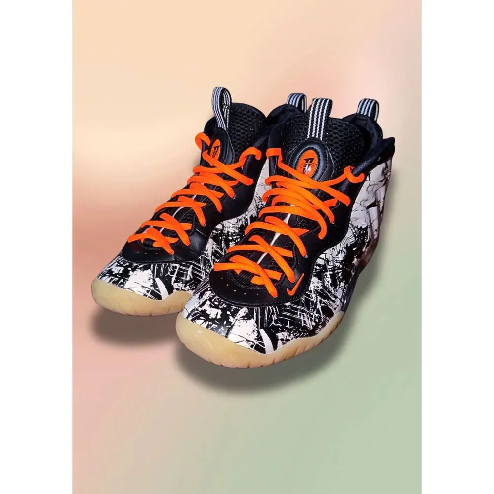 Nike Air Foamposite One GS Shattered Backboard Black Orange White Shoes Size 5Y
